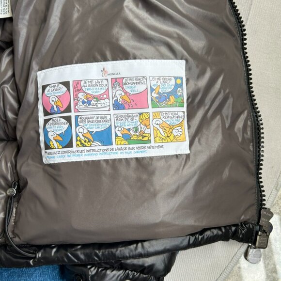 Moncler Shiny Black Puffer Jacket with Red Accents - Picture 9 of 9